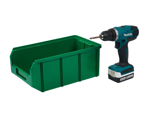 Пластиковый ящик Стелла-техник V-3-зеленый 342х207x143мм, 9,4 литра