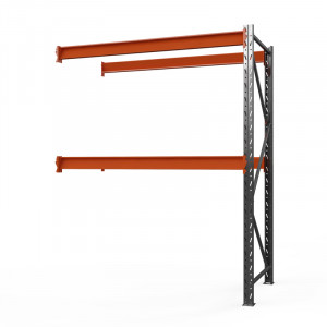 Секция приставная стеллажа металлического Оптима, 2000x1250x785 мм. Ярусы: 2 шт. без настила