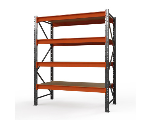 Стеллаж металлический Оптима, 2500x2500x785 мм. Ярусы: 4 шт. фанера