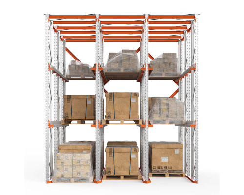 Стеллаж набивной паллетный (5000х4540х5000 мм), 3 линии, 3 яруса.