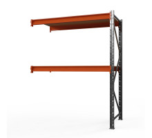 Секция приставная стеллажа металлического Оптима, 2000x1250x785 мм. Ярусы: 2 шт. фанера