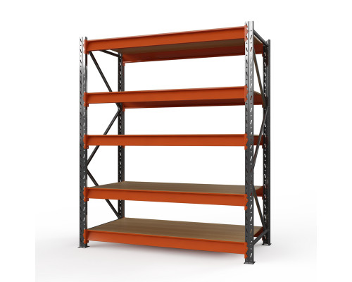Стеллаж металлический Оптима, 2500x2500x785 мм. Ярусы: 5 шт. фанера