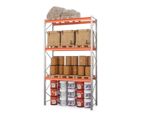 Стеллаж металлический паллетный (5000х2700х1100 мм), 3 яруса