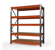 Стеллаж металлический Оптима, 3500x2500x785 мм. Ярусы: 5 шт. фанера