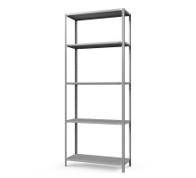 Стеллаж металлический ТС Лайт, 2500x1200x400 мм. Полки: 5 шт. метал.