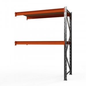 Секция приставная стеллажа металлического Оптима, 2000x1530x785 мм. Ярусы: 2 шт. фанера