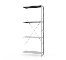 Секция приставная стеллажа металлического ТСУ Универсал, 2000x760x500 мм. Полки: метал. перф.  4 шт.