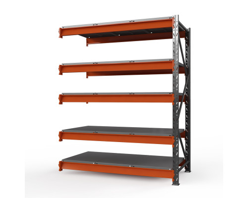 Секция приставная стеллажа металлического Оптима, 3500x1530x785 мм. Ярусы: 6 шт. метал.