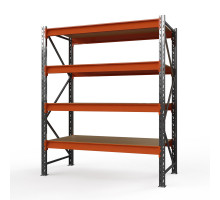 Стеллаж металлический Оптима, 3500x1530x785 мм. Ярусы: 4 шт. фанера