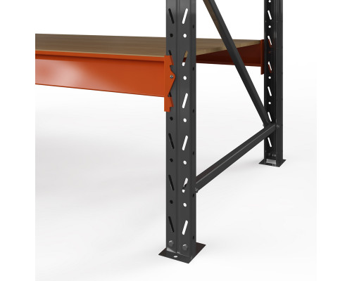 Стеллаж металлический Оптима, 3000x2500x785 мм. Ярусы: 3 шт. фанера