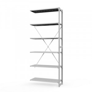 Секция приставная стеллажа металлического ТСУ Универсал, 3000x1060x400 мм. Полки: метал. перф. усил. 6 шт.