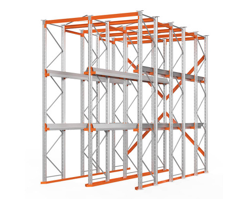Стеллаж набивной паллетный (4500х3060х5000 мм), 2 линии, 3 яруса