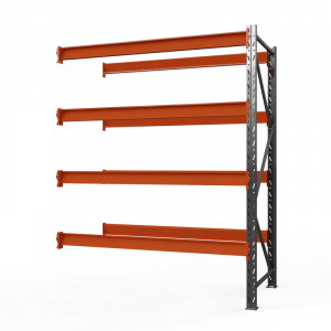 Секция приставная стеллажа металлического Оптима, 2500x2500x785 мм. Ярусы: 5 шт. без настила