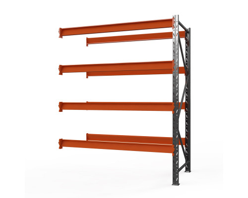 Секция приставная стеллажа металлического Оптима, 2500x2500x785 мм. Ярусы: 5 шт. без настила