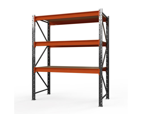 Стеллаж металлический Оптима, 2500x2500x785 мм. Ярусы: 3 шт. фанера